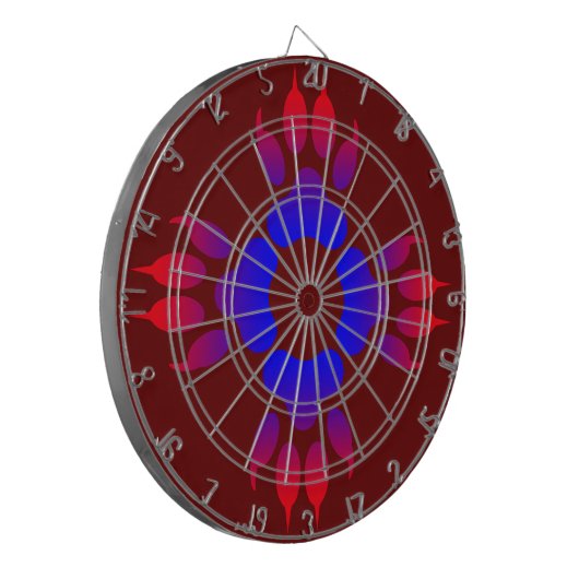 Tiger Feet Print Metal Cage Maroon Dartboard Dartbord (Voorkant Links)