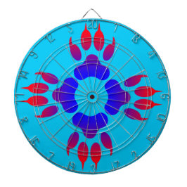 Tiger Feet Print Metal Cage Turquoise Dartboard Dartbord