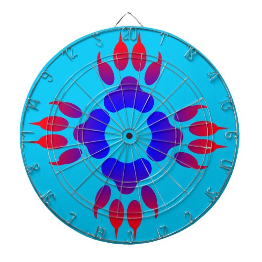 Tiger Feet Print Metal Cage Turquoise Dartboard Dartbord (Voorkant)