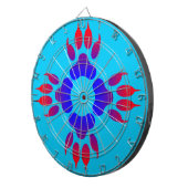 Tiger Feet Print Metal Cage Turquoise Dartboard Dartbord (Voorkant Rechts)