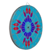 Tiger Feet Print Metal Cage Turquoise Dartboard Dartbord (Voorkant Links)