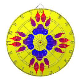 Tiger Feet Print Metal Cage Yellow Dartboard Dartbord