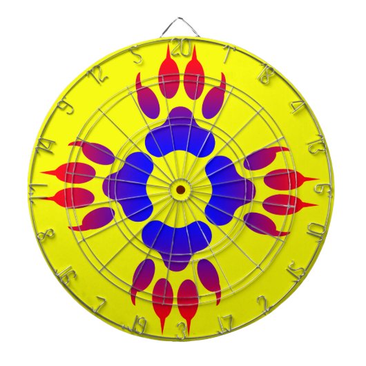Tiger Feet Print Metal Cage Yellow Dartboard Dartbord (Voorkant)
