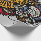 TIGER FIGHTING DRAGON Wrapping Paper Cadeaupapier (Hoek)
