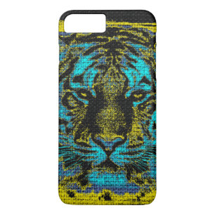 Tiger Fine Art over Burlap Rustic Jute #2 Case-Mate iPhone Case
