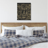Tiger Fine Art over Burlap Rustic Jute #4 Canvas Afdruk (Insitu (Slaapkamer))