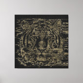 Tiger Fine Art over Burlap Rustic Jute #4 Canvas Afdruk (Voorkant)