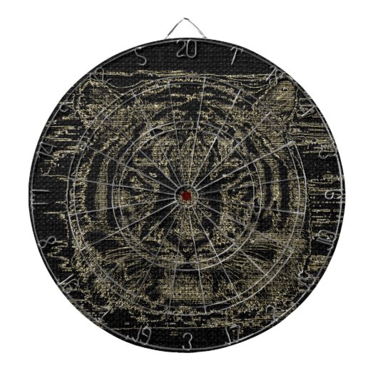 Tiger Fine Art over Burlap Rustic Jute #4 Dartbord (Voorkant)