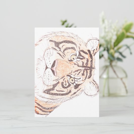 Tiger - Flat Dank u kaart (Staand voorkant)