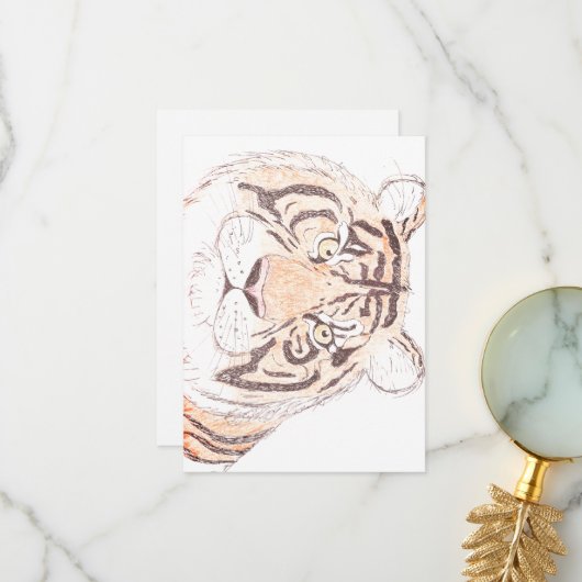 Tiger - Flat Dank u kaart (Voorkant / Achterkant in situ)