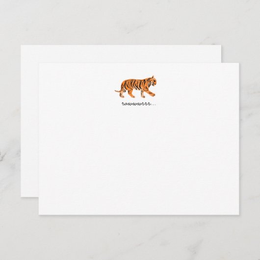Tiger Flat Notecard Briefkaart (Voorkant / Achterkant)
