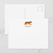 Tiger Flat Notecard Briefkaart (Voorkant / Achterkant)