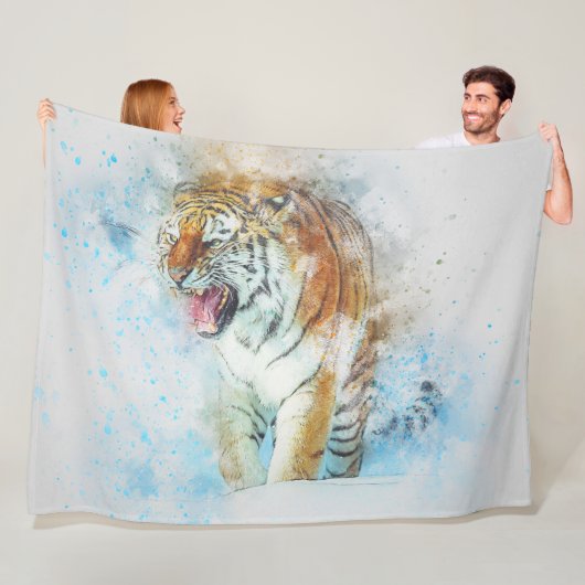 Tiger Fleece Blanket (In situ)