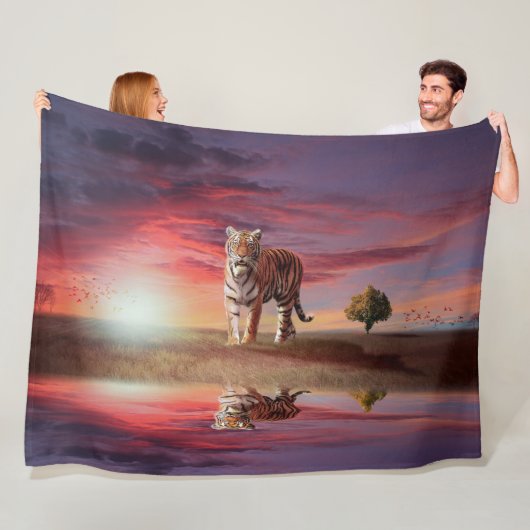 Tiger Fleece Blanket (In situ)