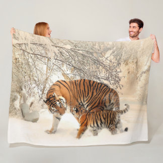 Tiger Fleece Blanket Deken