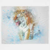 Tiger Fleece Blanket Deken (Voorkant (Horizontaal))