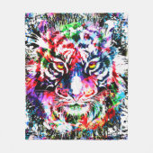 Tiger Fleece Blanket | Kleurrijk | Abstracte kunst (Voorkant)
