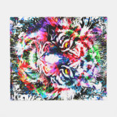 Tiger Fleece Blanket | Kleurrijk | Abstracte kunst (Voorkant (Horizontaal))