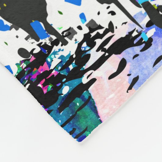 Tiger Fleece Blanket | Kleurrijk | Abstracte kunst (Hoek)