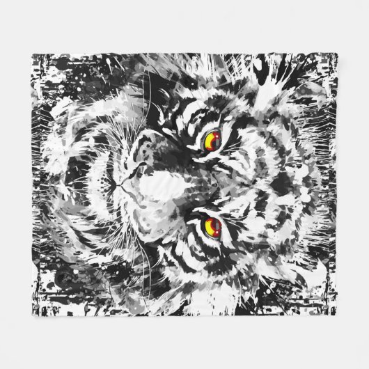 Tiger Fleece Blanket | Kleurrijk | Abstracte kunst (Voorkant (Horizontaal))