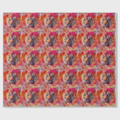 Tiger Floral Digital Art Cadeaupapier (Vlak)