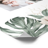Tiger Floral Greenery 1e verjaardag Foto Collage Poster (Hoek)
