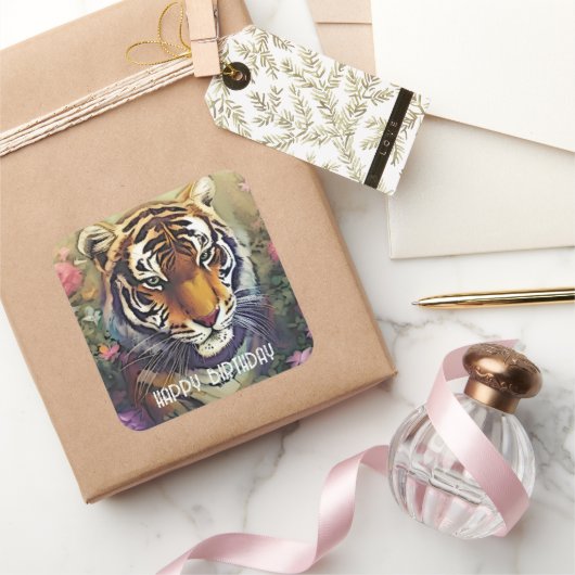 Tiger Flower Custom Text Stickers (Geschenken)
