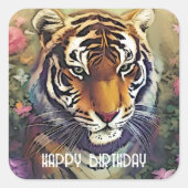 Tiger Flower Custom Text Stickers (Voorkant)