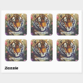 Tiger Flower Custom Text Stickers (Vel)