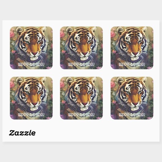 Tiger Flower Custom Text Stickers (Vel)