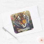 Tiger Flower Custom Text Stickers (Envelop)