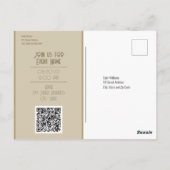 Tiger Flower Invitation QR Code Briefkaart (Achterkant)