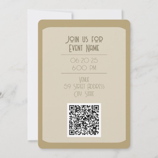 Tiger Flower Invitation QR Code Kaart (Achterkant)