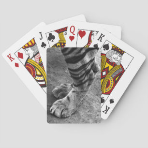 Tiger Foot Black en White Photography Pokerkaarten