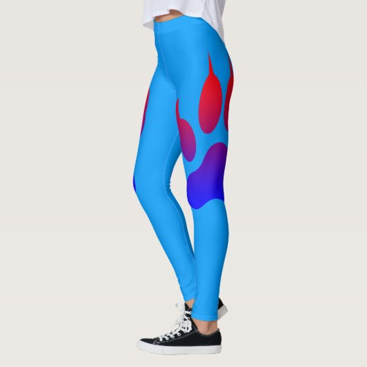 Tiger Foot Print Blauwe Leggings (Links)