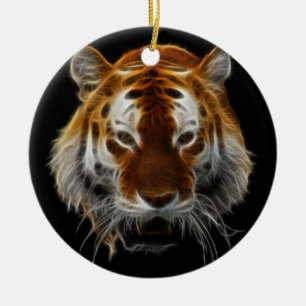 Tiger Fractal Keramisch Ornament
