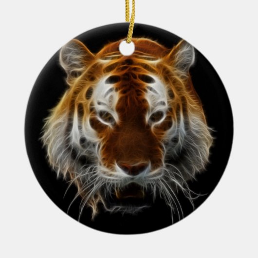 Tiger Fractal Keramisch Ornament (Voorkant)