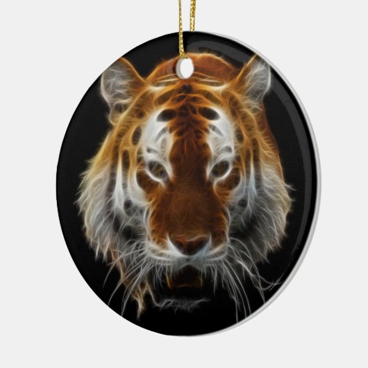 Tiger Fractal Keramisch Ornament (Links)
