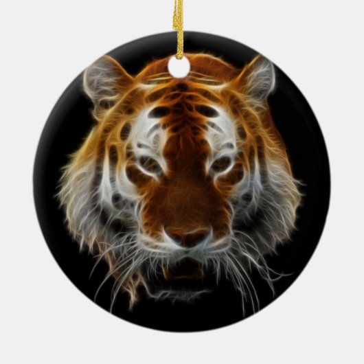 Tiger Fractal Keramisch Ornament (Achterkant)