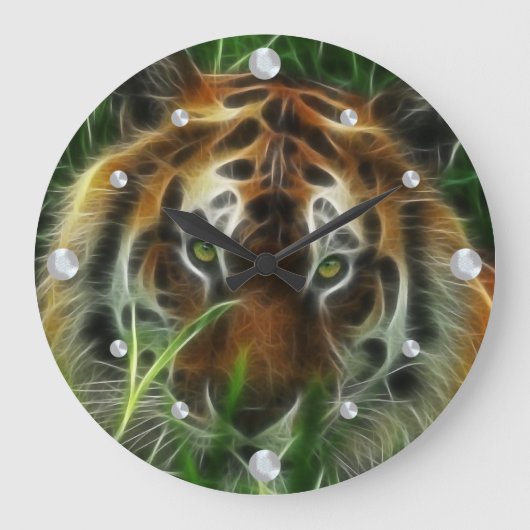 Tiger Fractal wandklok (Voorkant)