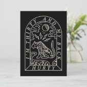 Tiger Funny Back Hurty 30th Birthday Invitation Kaart (Staand voorkant)