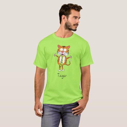 Tiger Funny Kinder Cartoon T-shirt (Voorkant volledig)
