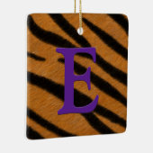 Tiger Fur Gepersonaliseerd monogram & Bericht Paar Keramisch Ornament (Rechts)
