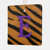 Tiger Fur Gepersonaliseerd monogram & Bericht Paar Keramisch Ornament (Links)