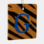 Tiger Fur Gepersonaliseerd monogram- en berichtalf Keramisch Ornament (Rechts)
