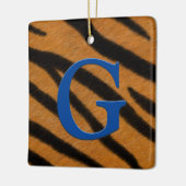 Tiger Fur Gepersonaliseerd monogram- en berichtalf Keramisch Ornament (Links)