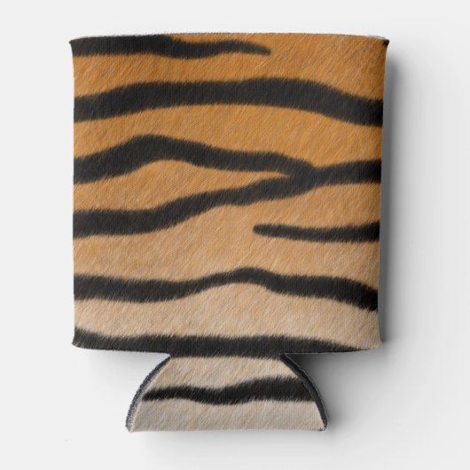 Tiger Fur Oranje & Black Realistic Animal Print Blikjeskoeler (Voorkant)
