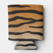 Tiger Fur Oranje & Black Realistic Animal Print Blikjeskoeler (Achterkant)