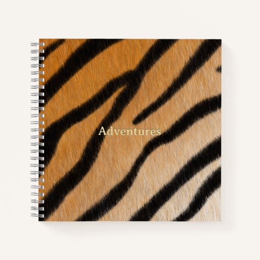 Tiger Fur Realistic Animal Print gepersonaliseerd Notitieboek (Voorkant)