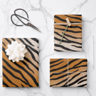 Tiger Fur Realistic Striped Wild Animal Print Inpakpapier Vel
